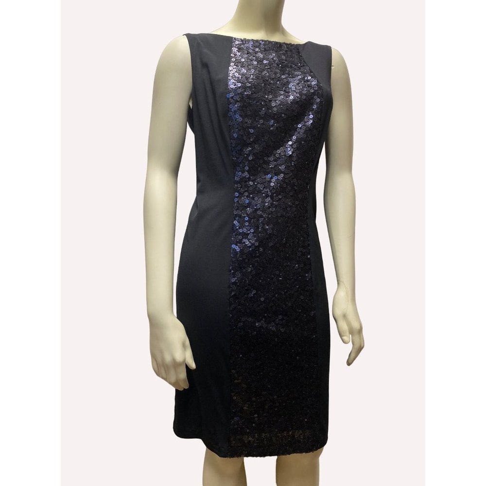 size 10 shift dress‎ Muse black sleeveless sequin detail cocktail party